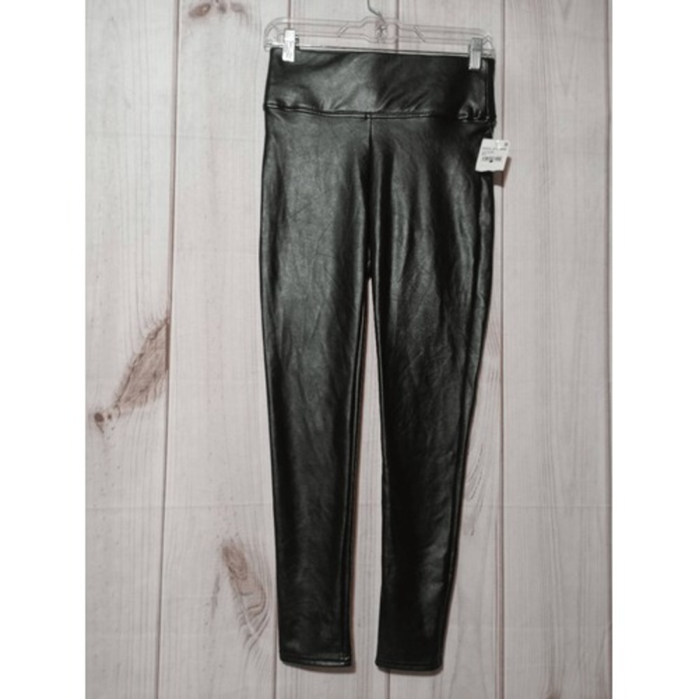 1.STATE Womens Faux Leather Leggings Black High Waist Pull On Pants Size S NWT